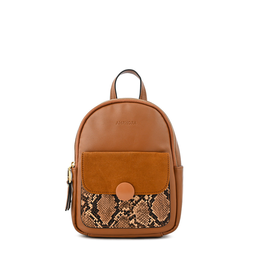 Mochila dominique mediana camel