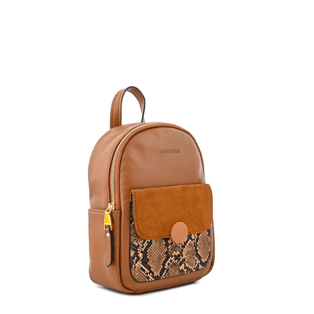 Mochila dominique mediana camel
