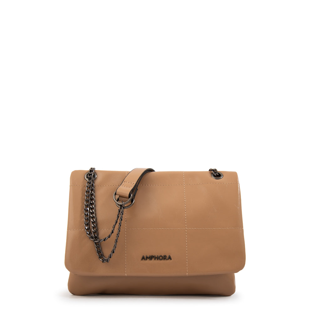 Cartera Bandolera romina mediana beige oscuro