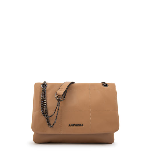 Cartera Bandolera romina mediana beige oscuro