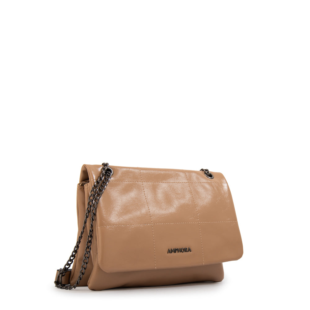 Cartera Bandolera romina mediana beige oscuro