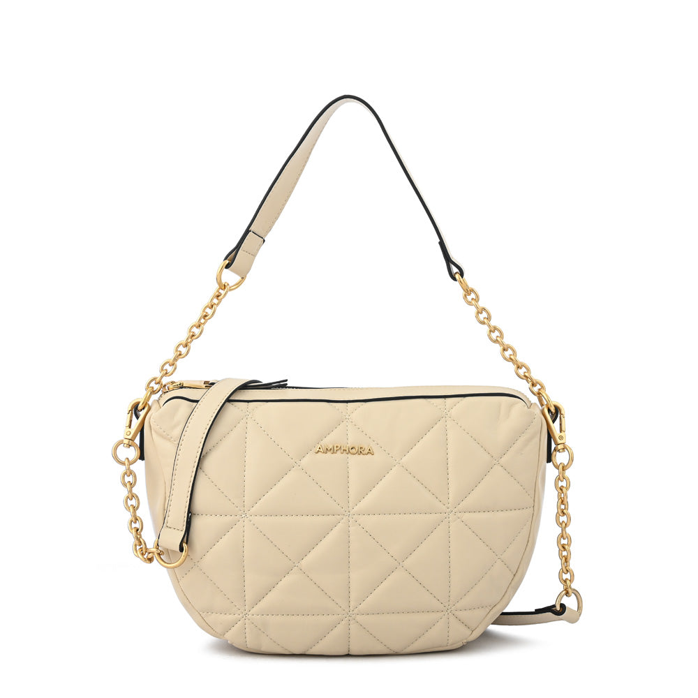 Cartera bandolera michelle mediana blanco crudo