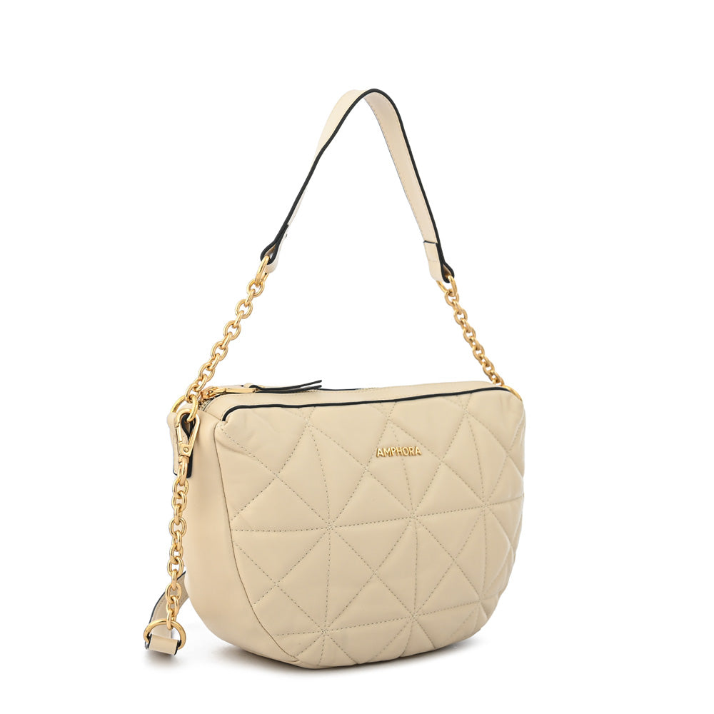 Cartera bandolera michelle mediana blanco crudo