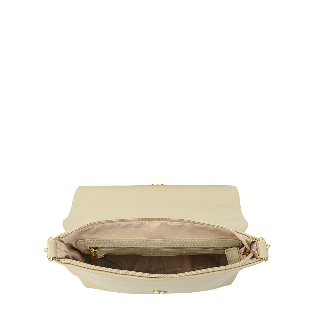 Cartera bandolera thais mediana blanco crudo