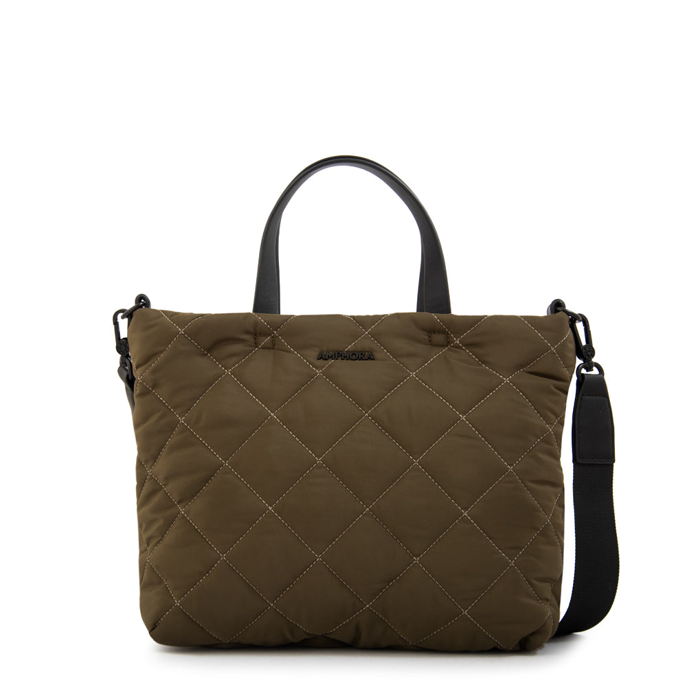 Cartera tote panama mediana verde oliva