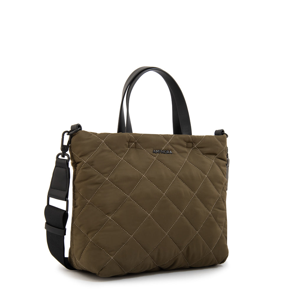 Cartera tote panama mediana verde oliva