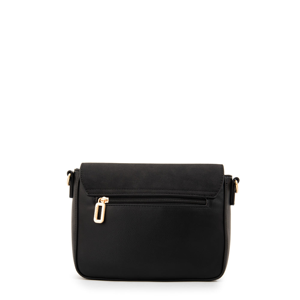 Cartera bandolera con tapa osaka pequeña negro