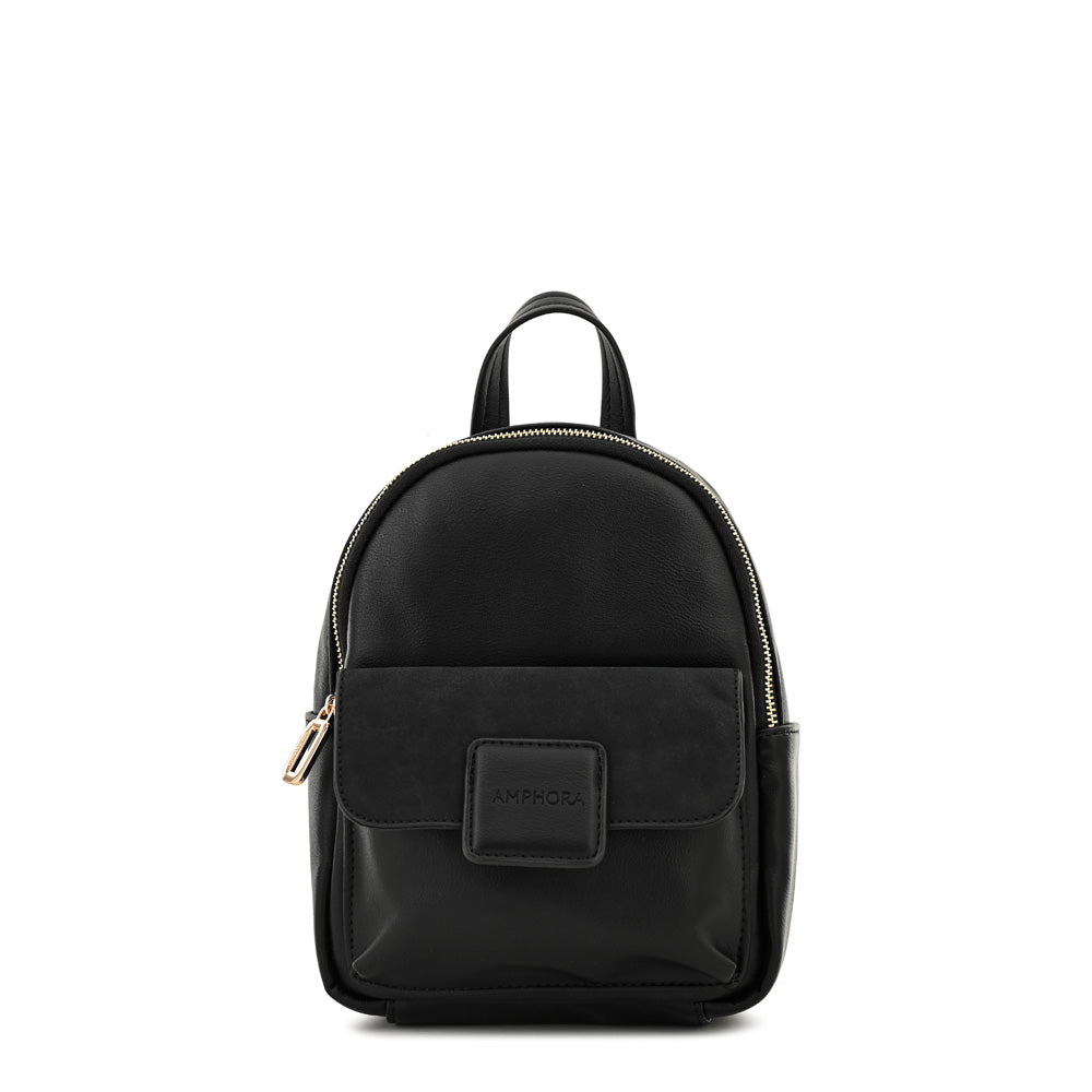 Mochila con tapa osaka pequeña negro