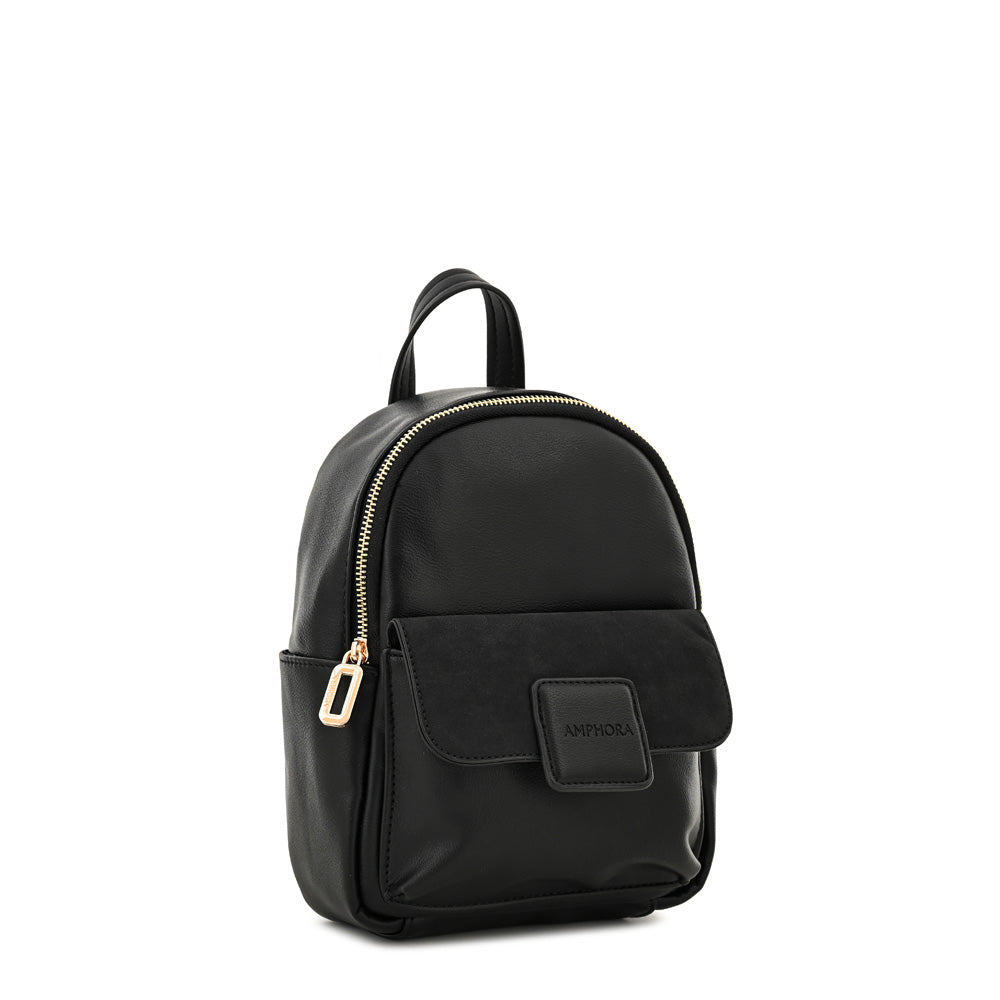 Mochila con tapa osaka pequeña negro