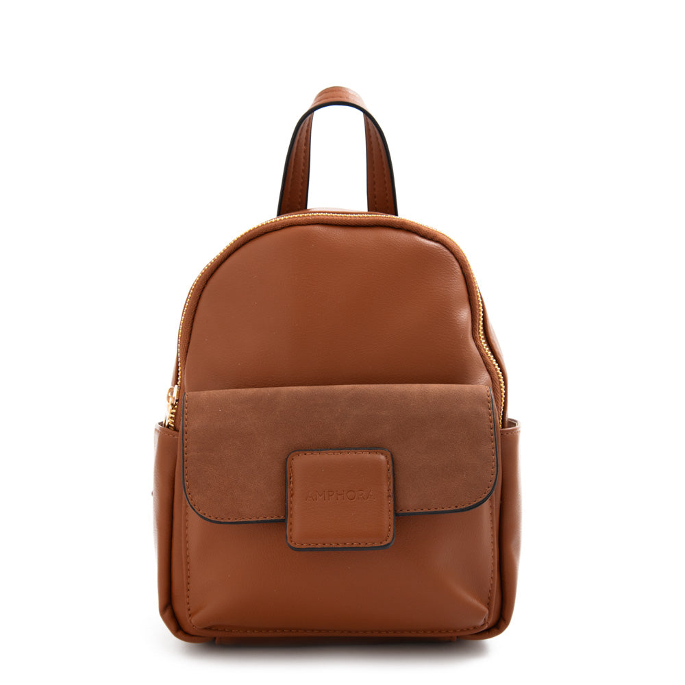 Mochila con tapa osaka pequeña café