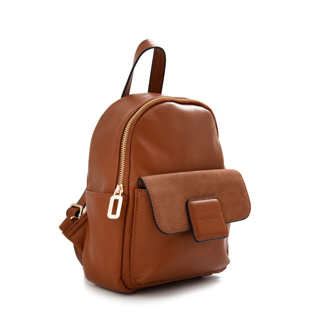 Mochila con tapa osaka pequeña café