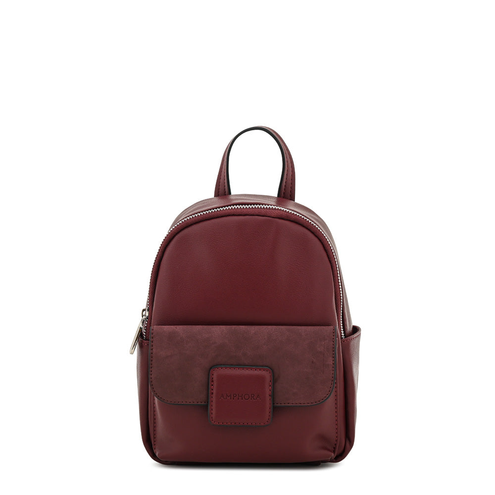 Mochila con tapa osaka pequeña burdeo