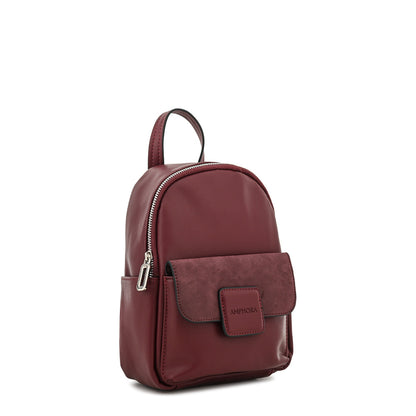 Mochila con tapa osaka pequeña burdeo