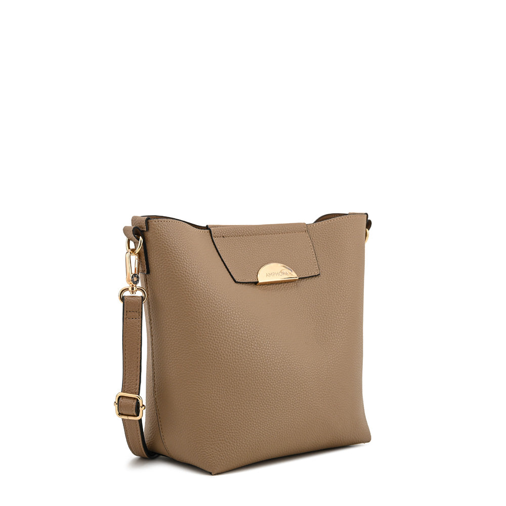 Cartera bandolera naty mediana taupe
