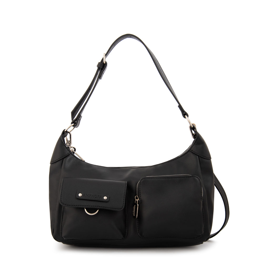 Cartera corte oval solene mediana negro