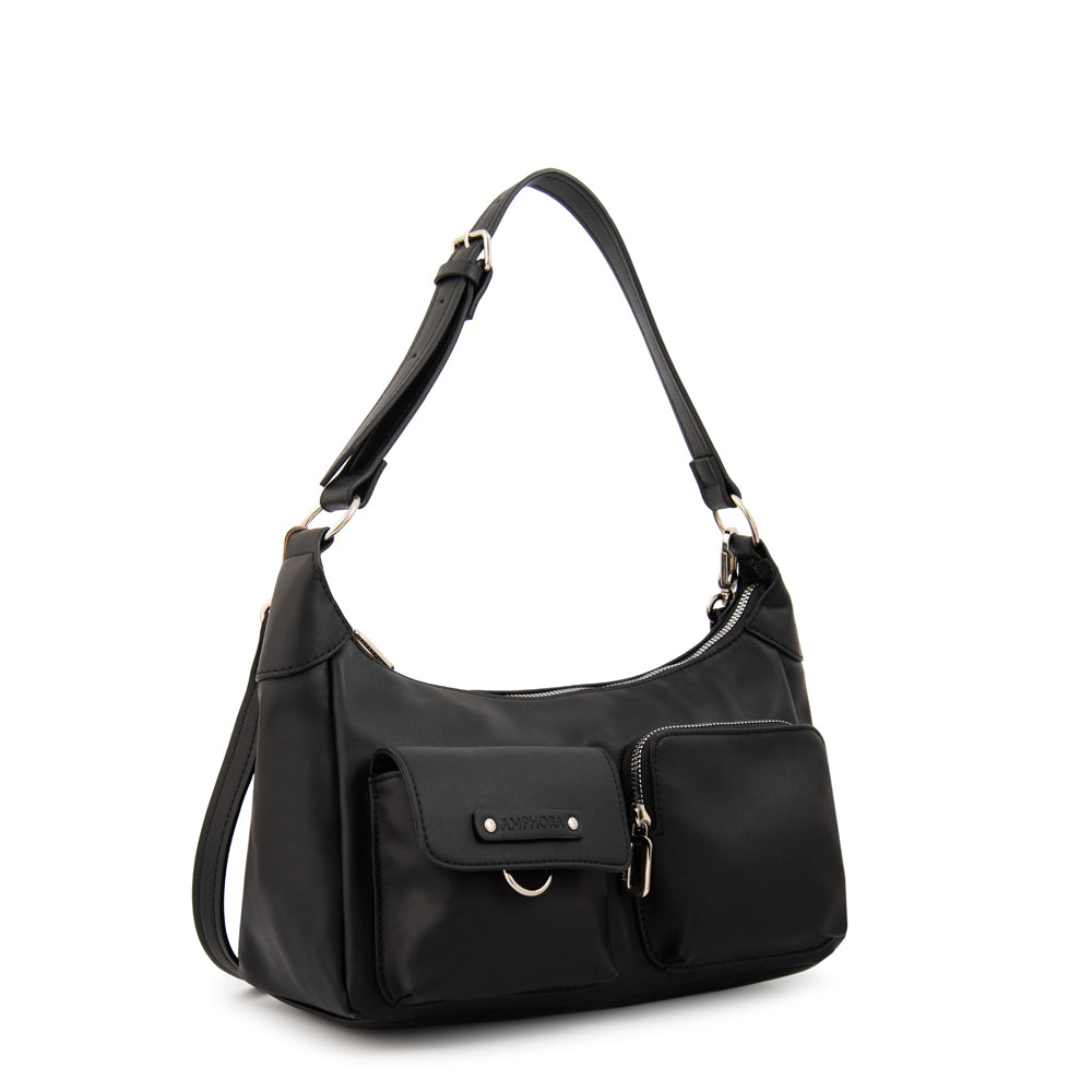 Cartera corte oval solene mediana negro