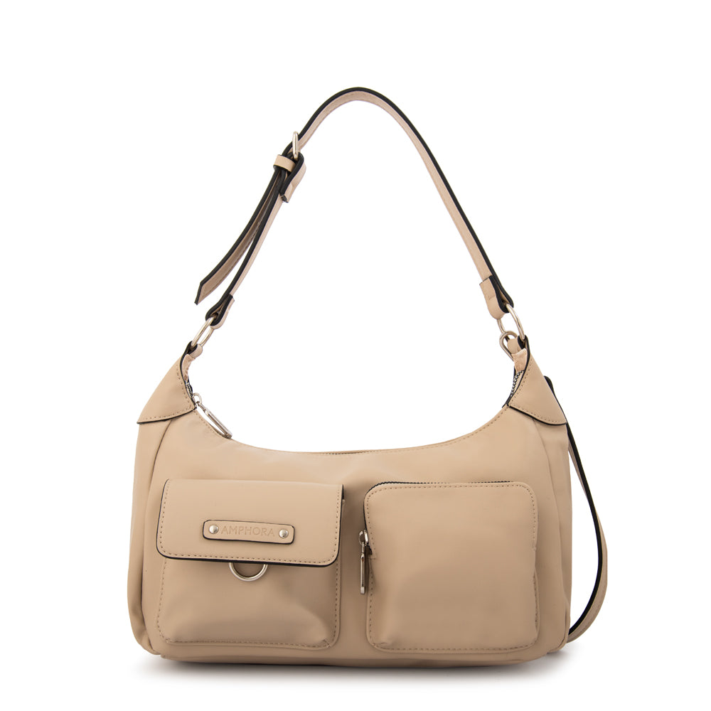 Cartera corte oval solene mediana beige