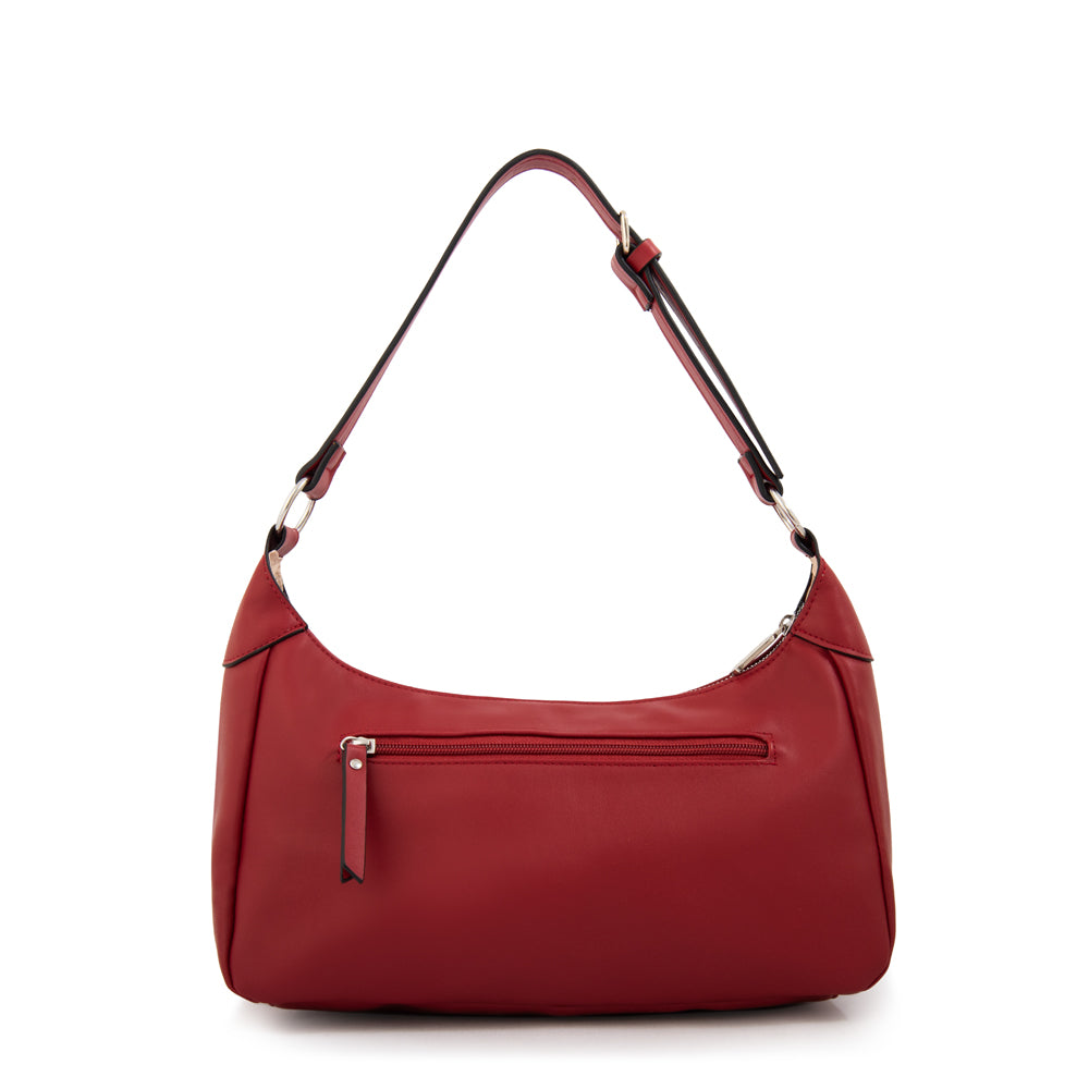 Cartera corte oval solene mediana rojo oscuro