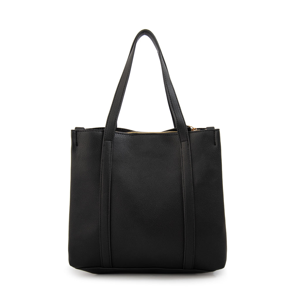 Cartera tote tres divisiones valeria pequeña negro