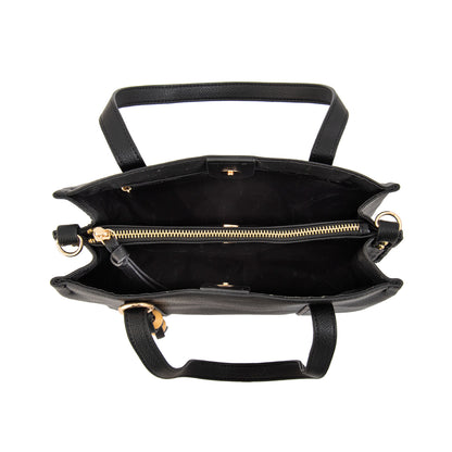 Cartera tote tres divisiones valeria pequeña negro