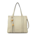 Cartera tote tres divisiones valeria pequeña blanco crudo