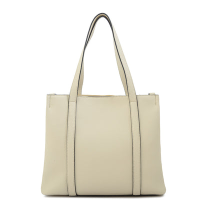 Cartera tote tres divisiones valeria blanco crudo