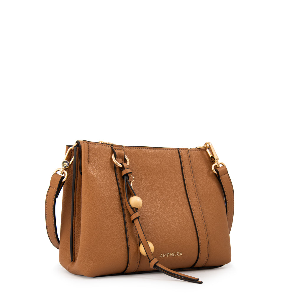 Cartera bandolera valeria pequeña camel