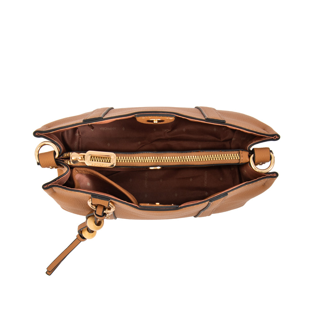 Cartera bandolera valeria pequeña camel