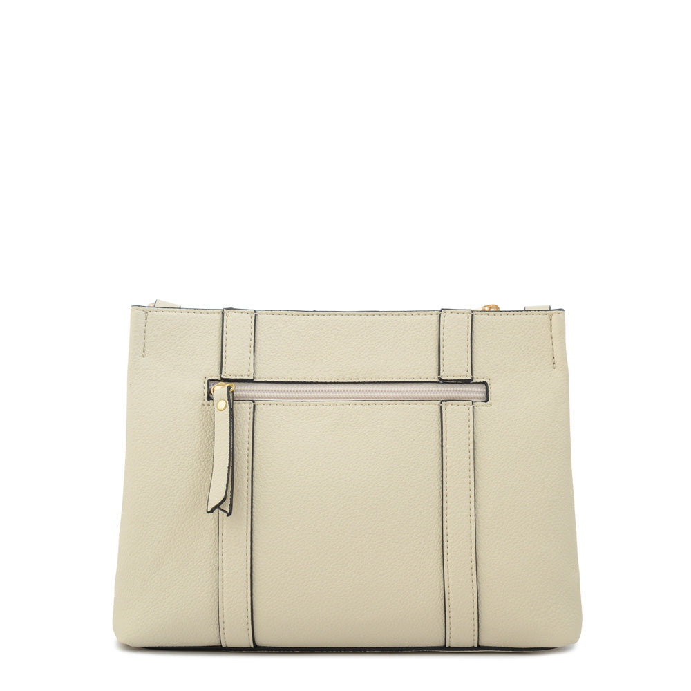 Cartera bandolera valeria pequeña blanco crudo