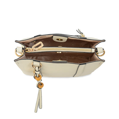 Cartera Bandolera valeria pequeña blanco crudo