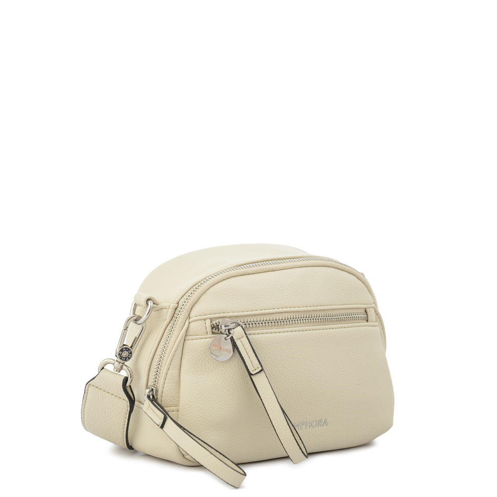 Cartera bandolera fany mediana blanco crudo