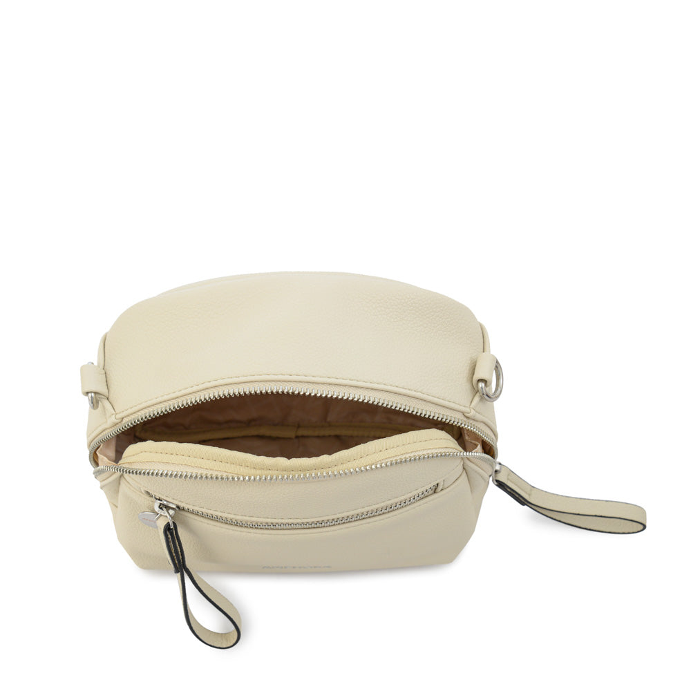 Cartera bandolera fany mediana blanco crudo