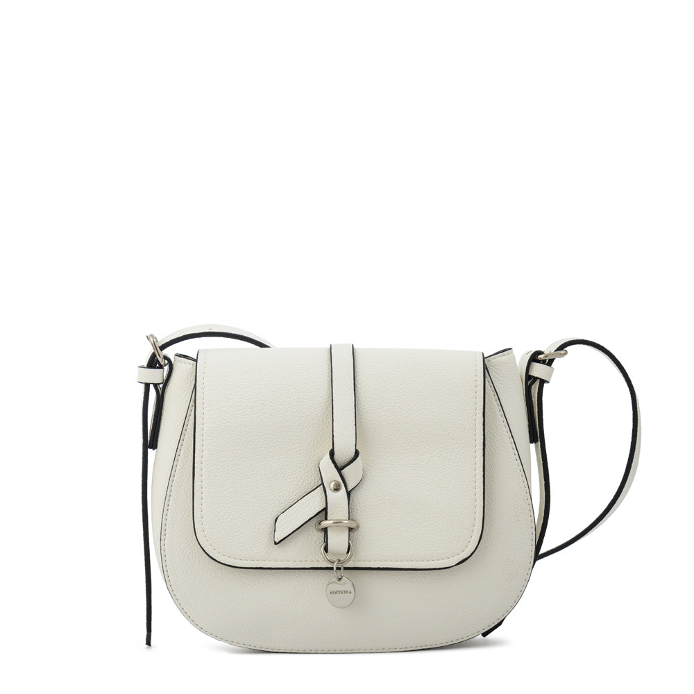 Cartera Bandolera con tapa lesage pequeña blanco