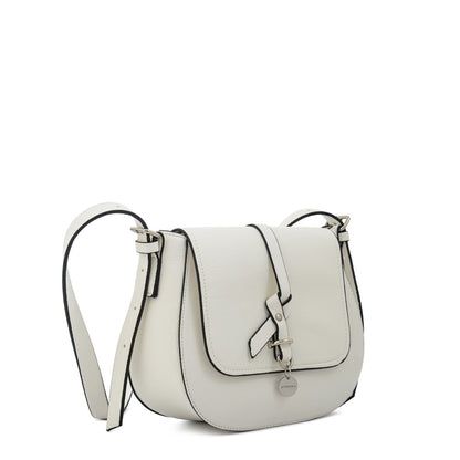 Cartera Bandolera con tapa lesage pequeña blanco
