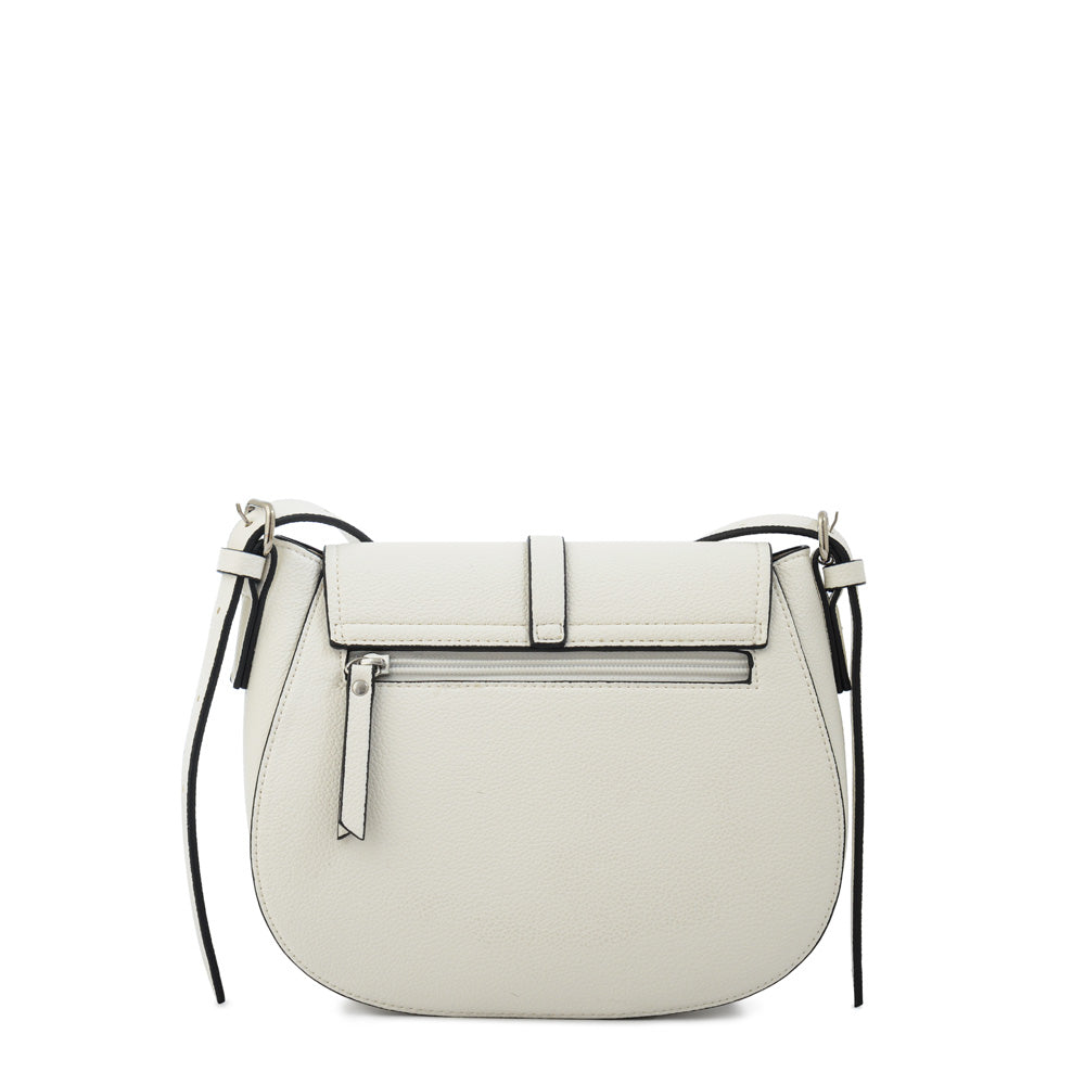 Cartera bandolera con tapa lesage pequeña blanco