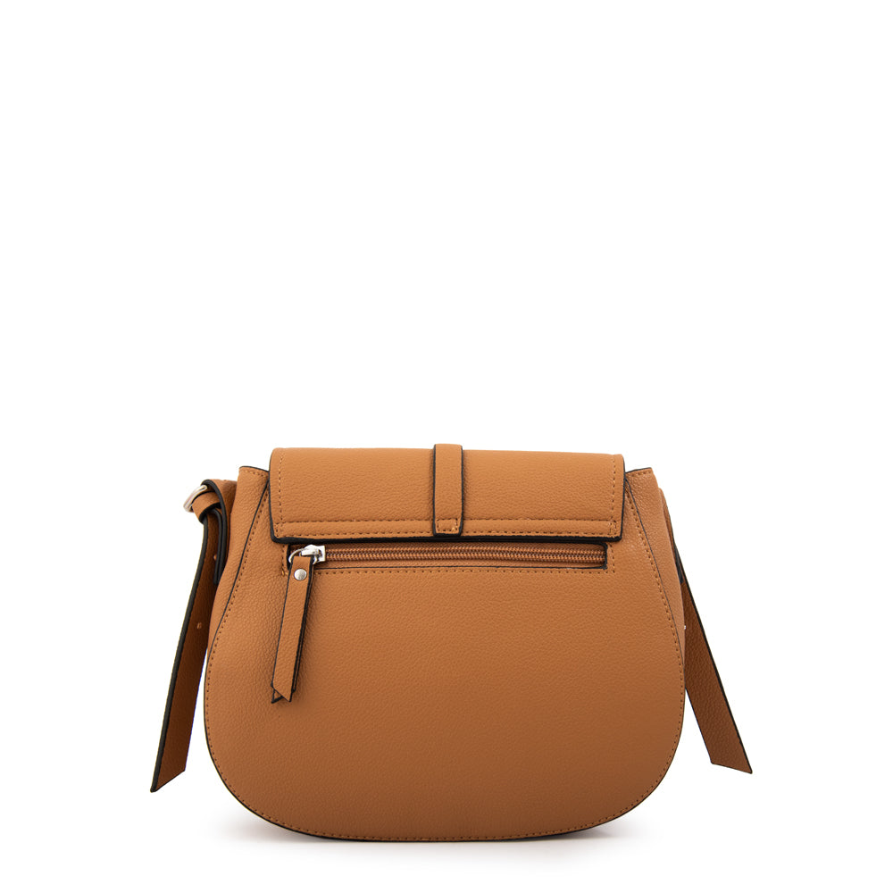 Cartera bandolera con tapa lesage pequeña camel