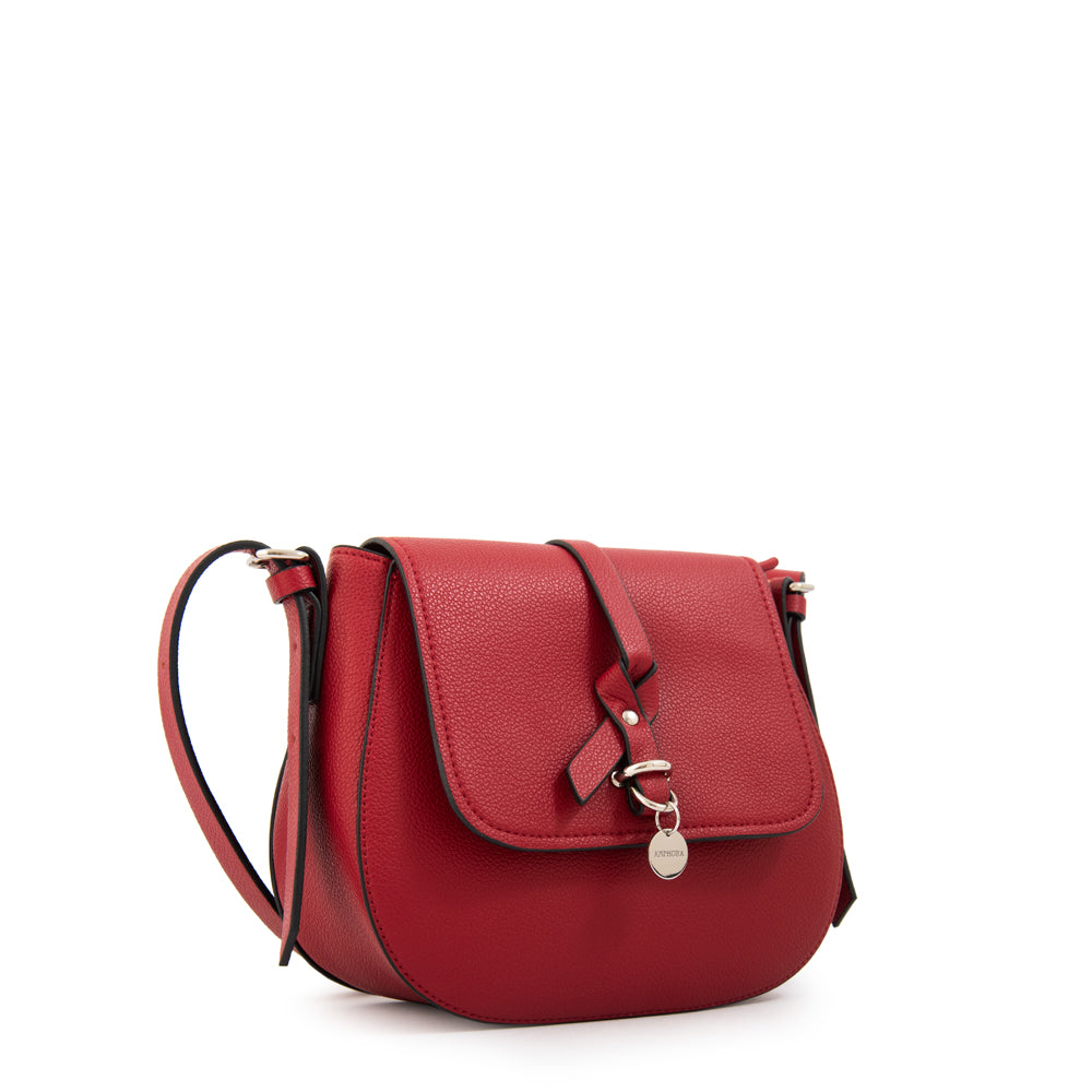 Cartera bandolera con tapa lesage pequeña rojo
