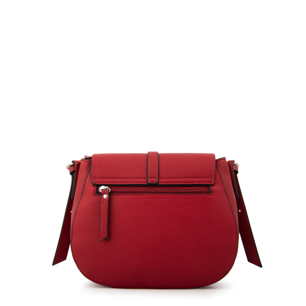 Cartera bandolera con tapa lesage pequeña rojo