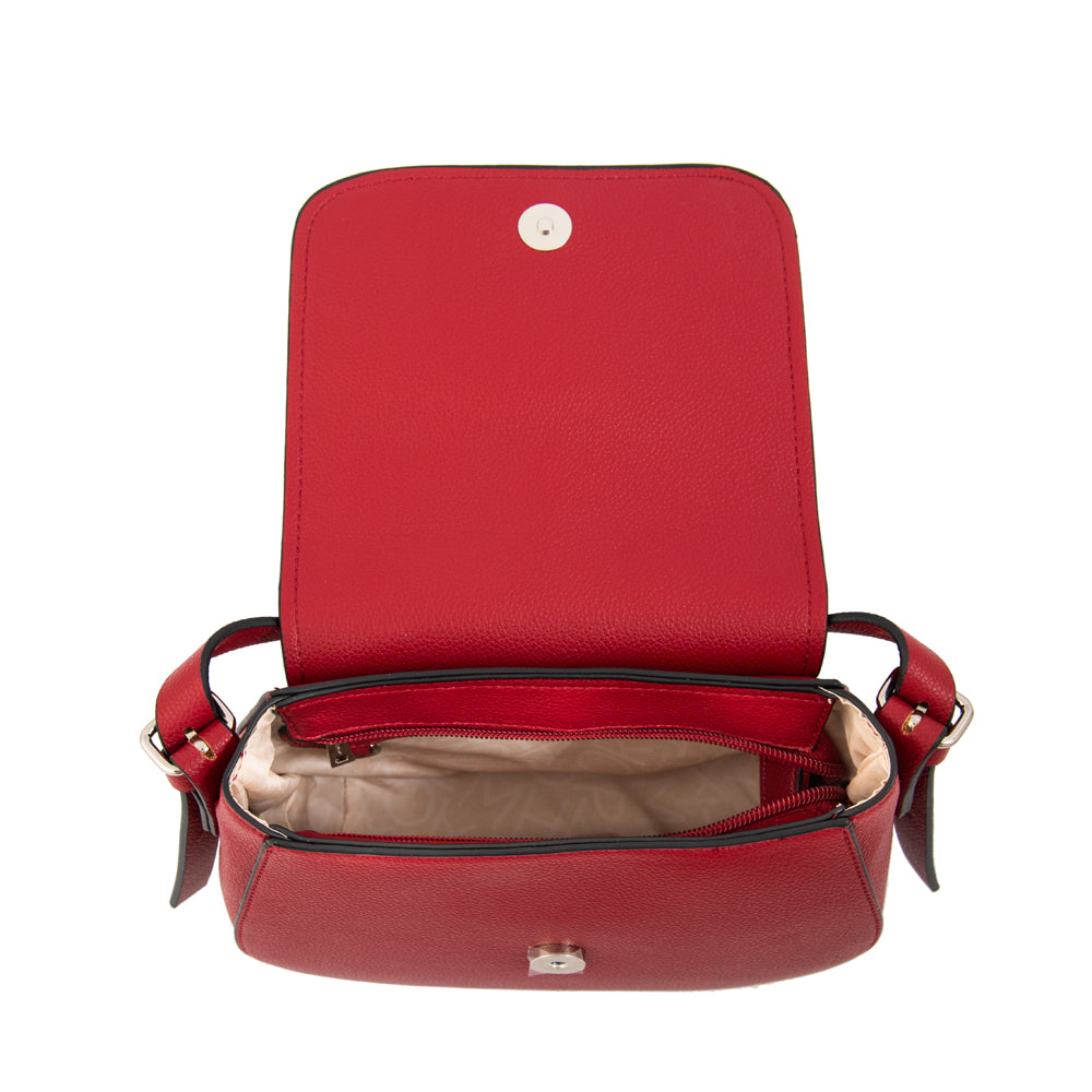Cartera bandolera con tapa lesage pequeña rojo