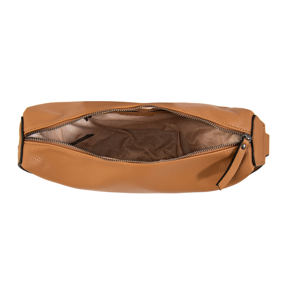 Cartera corte oval nilo mediana camel