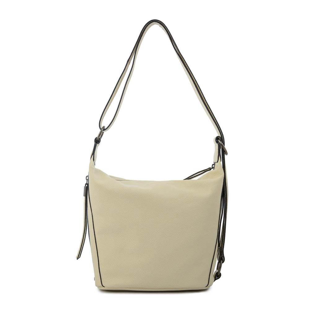 Cartera corte oval nilo mediana blanco crudo