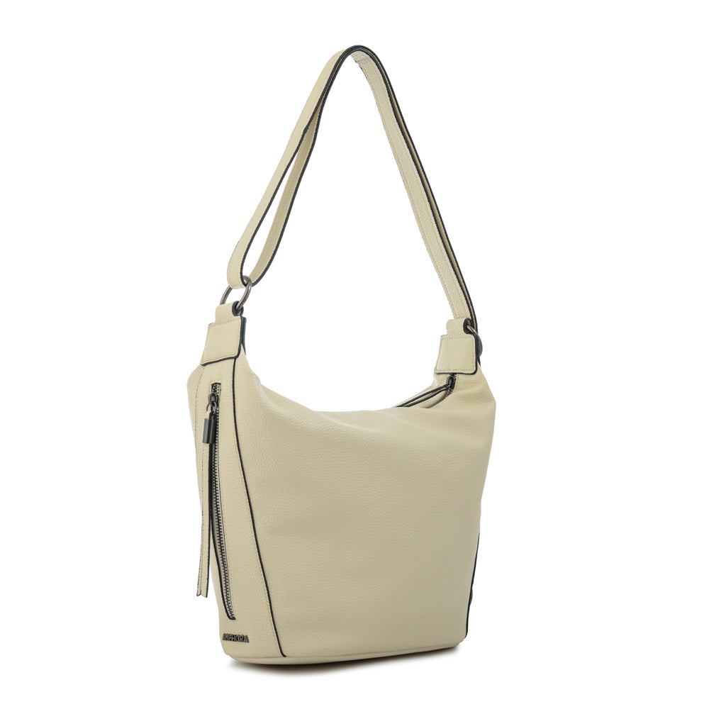 Cartera corte oval nilo mediana blanco crudo