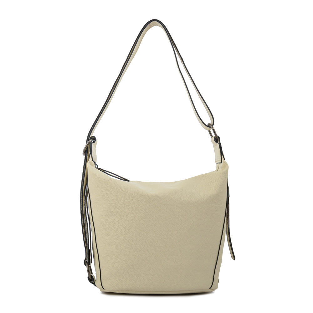 Cartera corte oval nilo mediana blanco crudo
