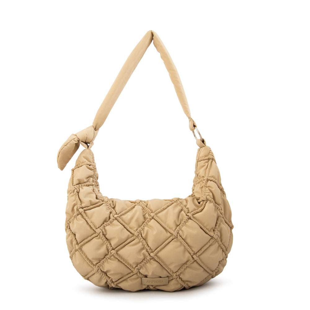 Cartera corte oval oval louisa grande beige