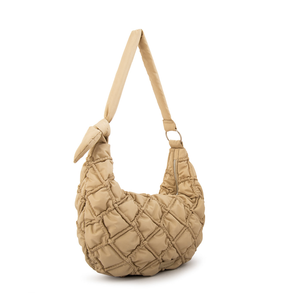 Cartera corte oval oval louisa grande beige