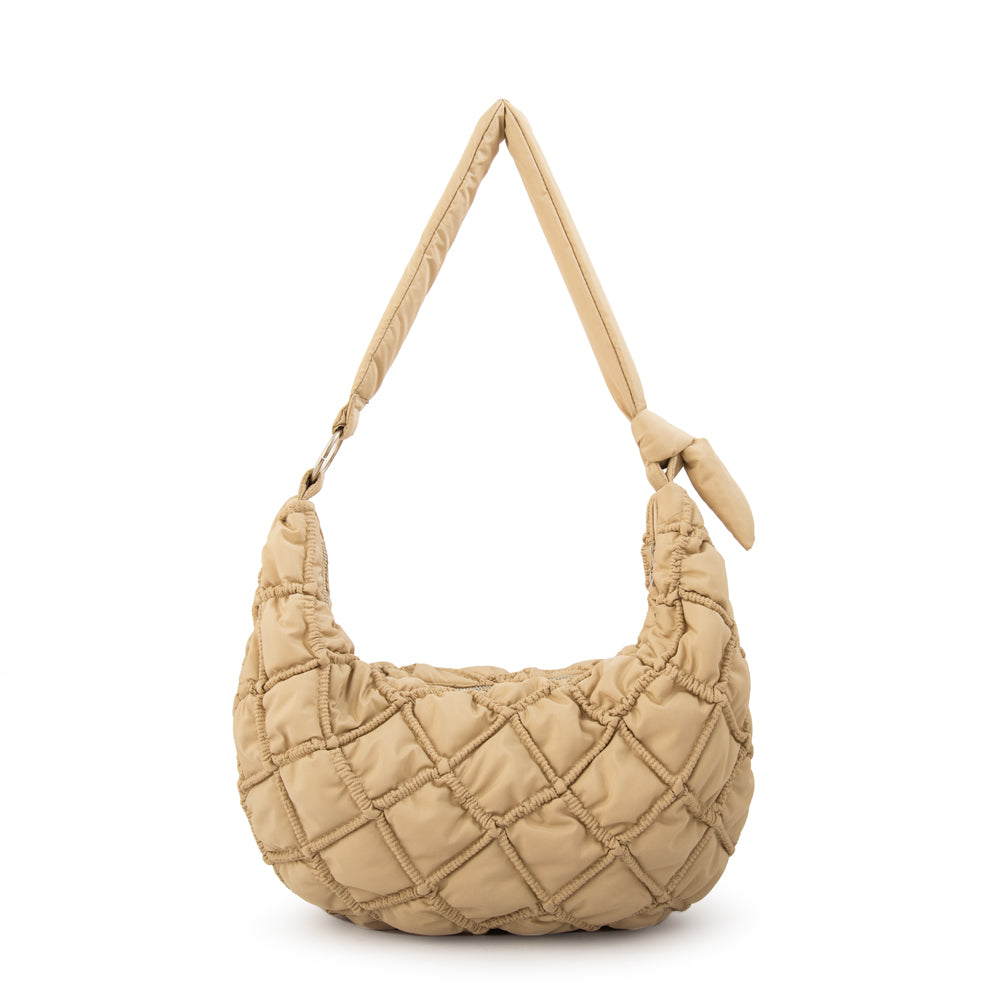 Cartera corte oval oval louisa grande beige