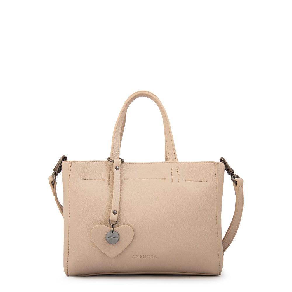 Cartera tote victoria pequeña beige