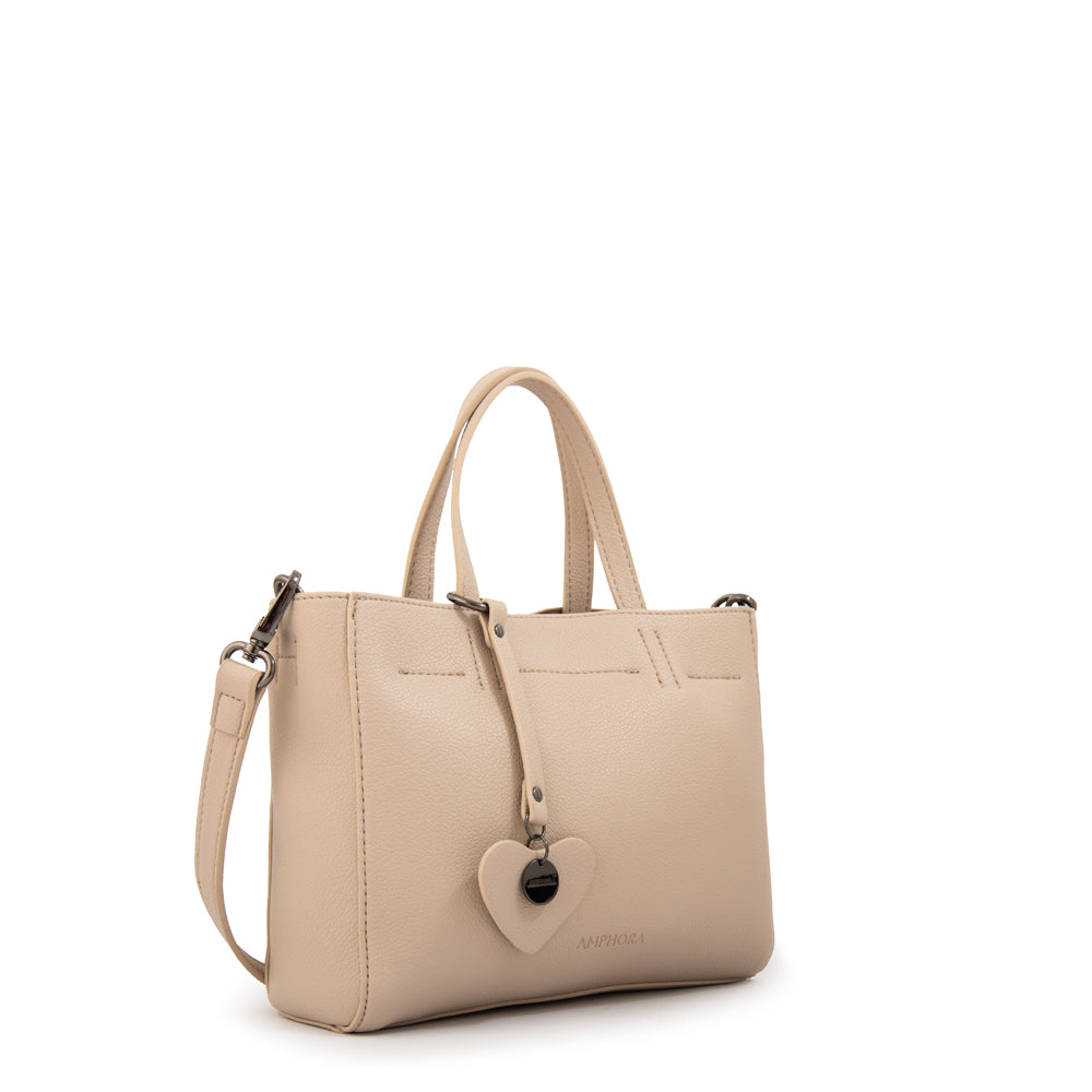 Cartera tote victoria pequeña beige