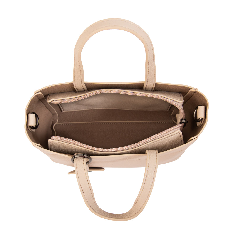 Cartera tote victoria pequeña beige