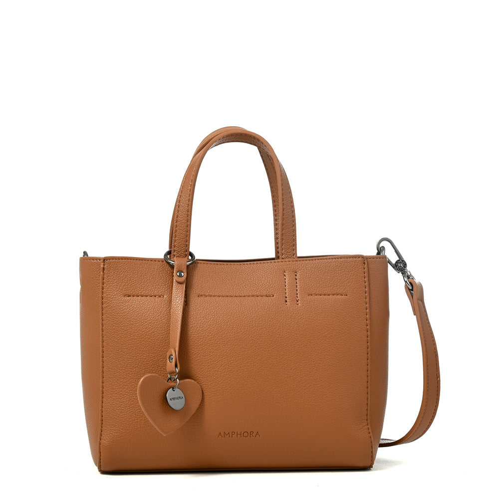 Cartera tote victoria pequeña camel
